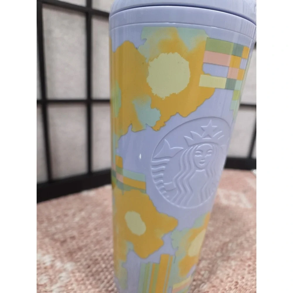Starbucks Tumbler Slide Sip or Straw Lid 24oz Hot & Cold Floral Spring 2025 Gift